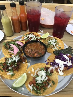 Taco Platter plus 1 to sample all at Cascabel in Houston