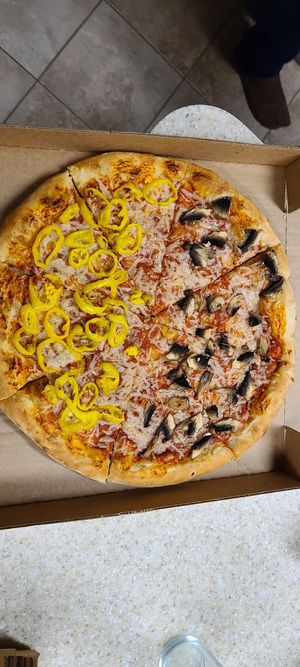 Vegan pizza at Rockit's Famous Pizza in Bloomington