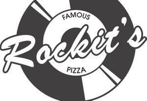 Logo - famous pizza! at Rockit's Famous Pizza in Bloomington