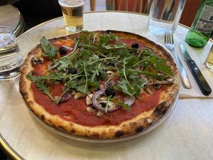Vegan pizza option  at Canaletto Caffè in Paris