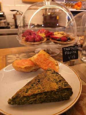 Spinach tortilla at The Vegan Corner in Barcelona