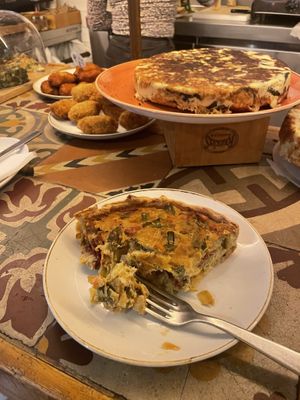 Great vegan quiche  at The Vegan Corner in Barcelona