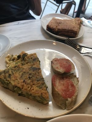 Esparagus frittata   at The Vegan Corner in Barcelona