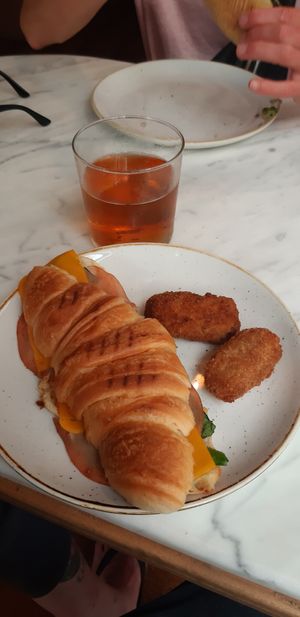 Cheese and ham croissant 🤩 at The Vegan Corner in Barcelona