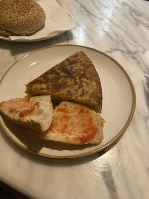 Spanish omelette. One of several flavours they have   at The Vegan Corner in Barcelona