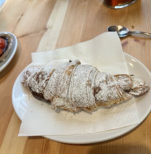 Almond croissant   at The Vegan Corner in Barcelona
