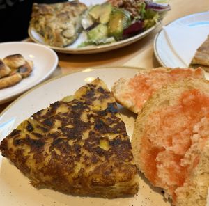 Tortilla and salad   at The Vegan Corner in Barcelona