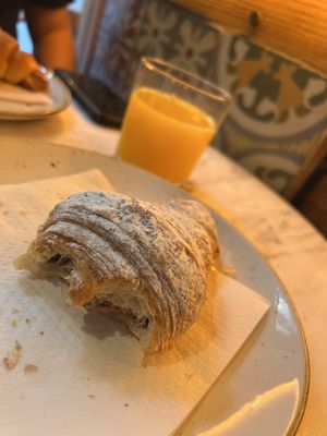Nutella Croissant & Freshly Squeezed Orange Juice  at The Vegan Corner in Barcelona