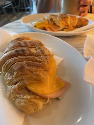 Croissant with ham and cheese   at The Vegan Corner in Barcelona