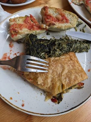 Spinach omelette  at The Vegan Corner in Barcelona