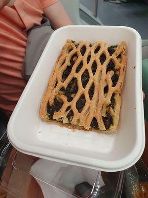 Spinach pastry with raisins at The Vegan Corner in Barcelona