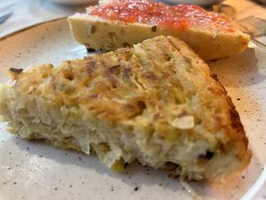 Spanish omelette with leek   at The Vegan Corner in Barcelona