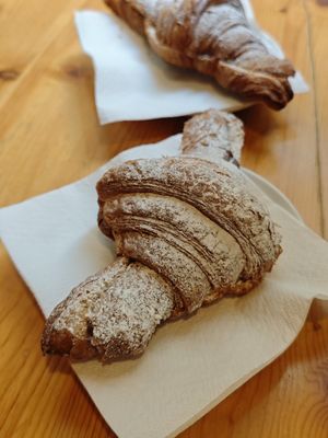 Croissant with chocolate at The Vegan Corner in Barcelona