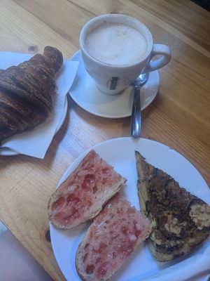 Quiche and a croissant at The Vegan Corner in Barcelona
