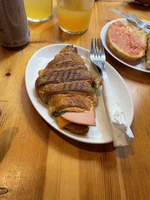 Ham and cheese croissant   at The Vegan Corner in Barcelona