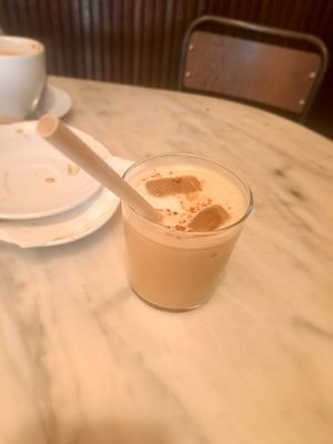 Iced latte at The Vegan Corner in Barcelona