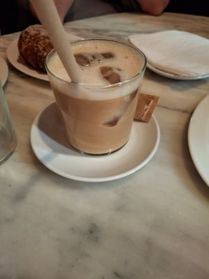 Iced latte at The Vegan Corner in Barcelona