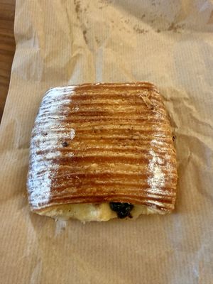 Cream and chocolate pastry  at The Vegan Corner in Barcelona