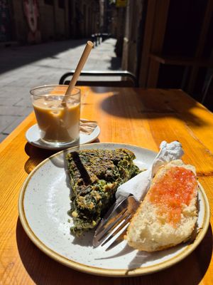 Spinach tortilla at The Vegan Corner in Barcelona