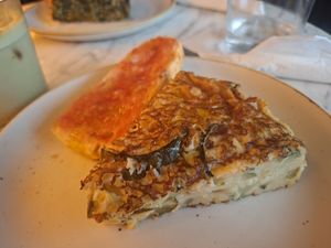 Courgette tortilla at The Vegan Corner in Barcelona