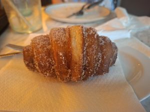 Frosted pistachio croissant at The Vegan Corner in Barcelona