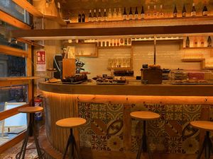 Cozy interior  at The Vegan Corner in Barcelona