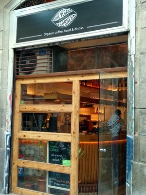 Cool exterior!  at The Vegan Corner in Barcelona