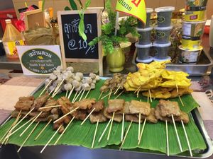 Fake meat balls, wonton skins,etc. at Vegan Garden House in Chiang Mai