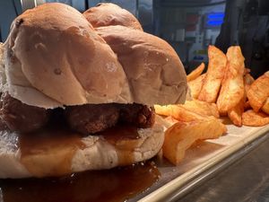 Meat Free Sausage Bap  at The Masons Arms in Warkworth