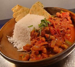 Homemade Banana Blossom & Chickpea Curry  at The Masons Arms in Warkworth