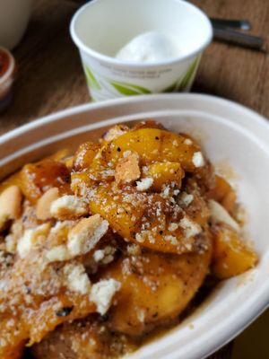 Mrs. Parker's Donut Peach Cobbler at Soul Bowl in Minneapolis
