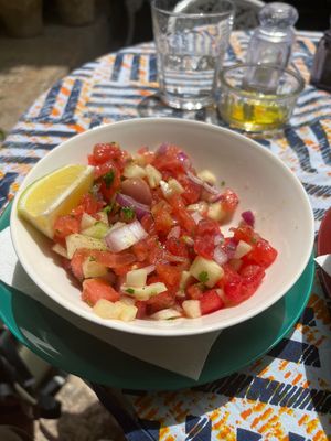 fresh moroccan salad  at The Ruined Garden in Fes