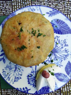 Vegetarian B'stilla (120 dh) at The Ruined Garden in Fes