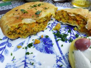Vegetarian B'stilla (120 dh) at The Ruined Garden in Fes