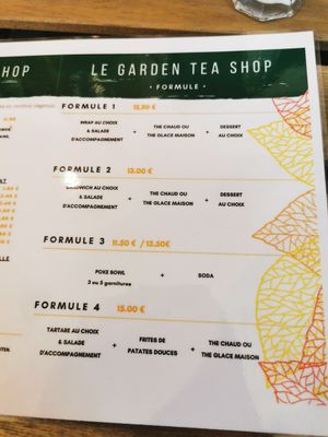 Menü at Le Garden Tea Shop in Metz