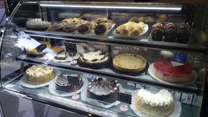 Bakery goods at La Clase Café in Santiago