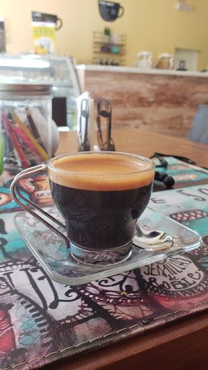 espresso coffee at La Clase Café in Santiago