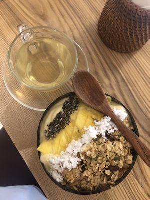pina colada smoothie bowl -thick and creamy !! at Roots in Hanoi