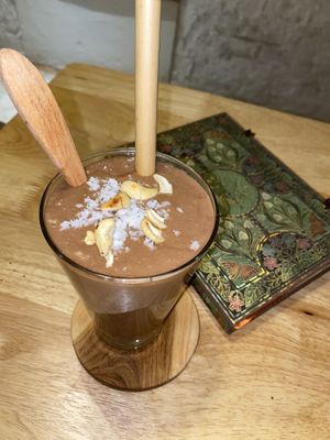 Coca banana smoothie  at Roots in Hanoi