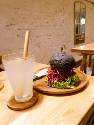 Mush's burger at Roots in Hanoi