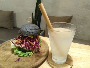 Mush's burger at Roots in Hanoi