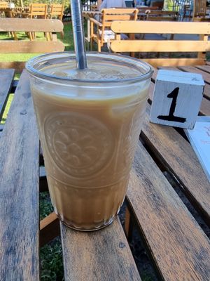 Iced latte at The Yoga Place Cafe in Blacksmiths