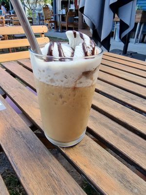Iced coffee frappe at The Yoga Place Cafe in Blacksmiths