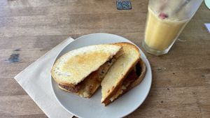 Tradie Toastie - OMG this was the best toastie I’ve ever eaten / hands down ‼️  at The Yoga Place Cafe in Blacksmiths