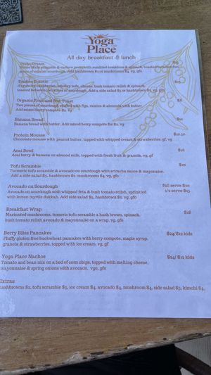 ALL VEGAN  at The Yoga Place Cafe in Blacksmiths