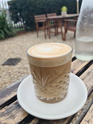 Oat milk latte at The Yoga Place Cafe in Blacksmiths