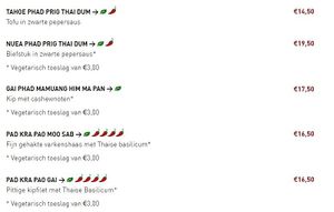 vegan options at King Thai in Eindhoven