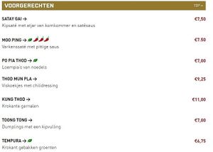 vegan options at King Thai in Eindhoven