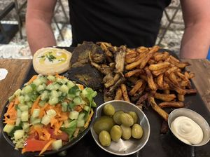 Royal Jerusalem homemade vegan Schwarma with oyster mushroom strips  at Nish Nush in Cologne