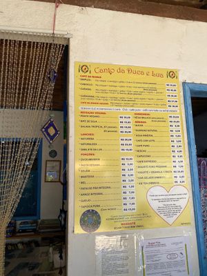 Menu - Nov 2019 at Canto da Duca Restaurante in Caraiva